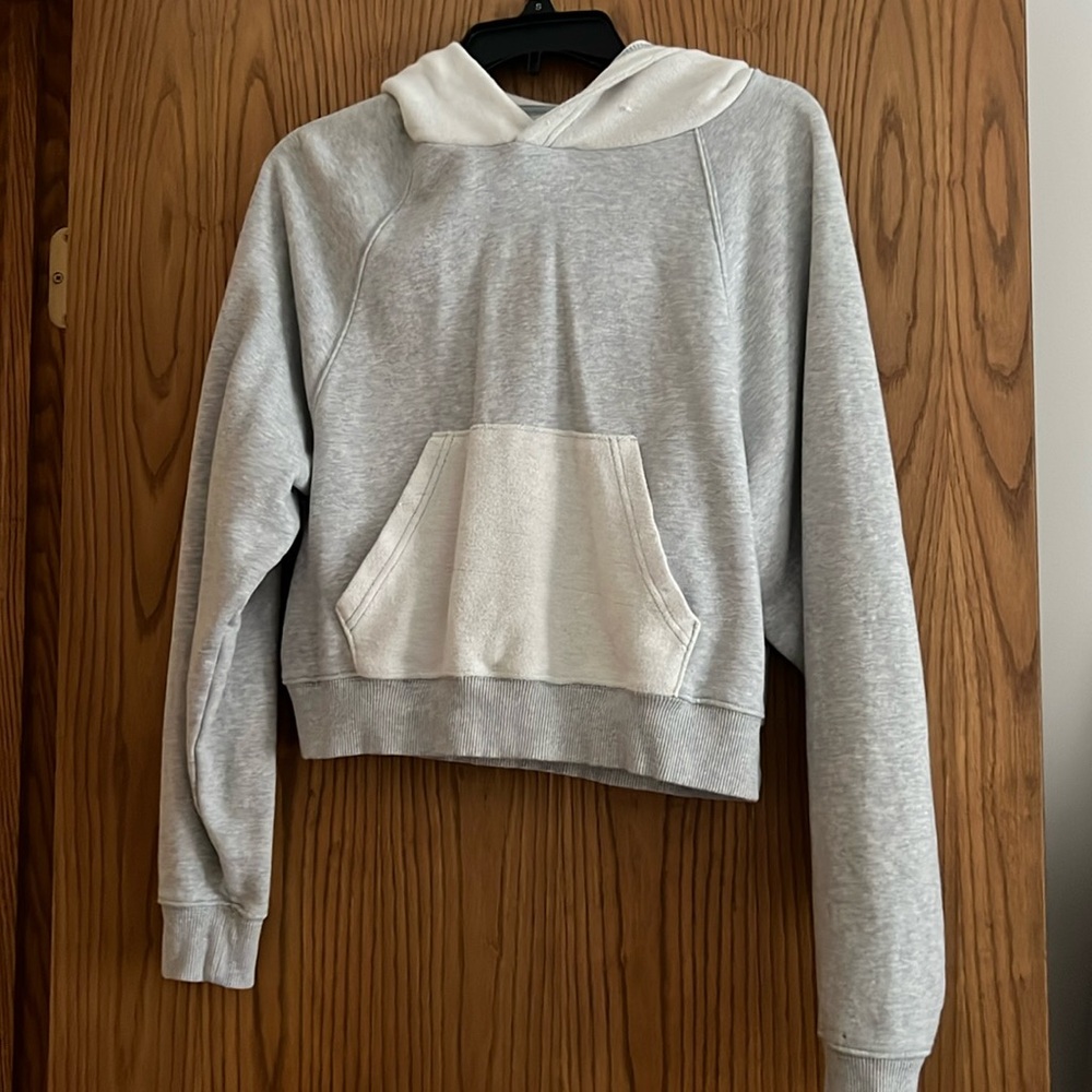 Aerie cropped color block hoodie